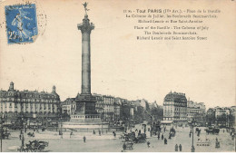 75 PARIS 04 AH#AL00654 PLACE DE LA BASTILLE LA COLONNE DE JUILLET LES BLD BEAUMARCHAIS R LENOIR ET LA RUE STE ANTOINE - Paris (04)