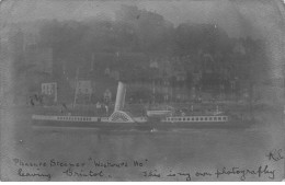 ROYAUME UNI AF#DC733 BRISTOL CARTE PHOTO STEAMER BATEAU A VAPEUR LE WESTWARD HO QUITTANT BRISTOL - Bristol