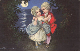 ILLUSTRATEURS AG#MK643 BEBES FILLE ET GARCON TENUE D EPOQUE PLEINE LUNE PAR ILLUSTRATEUR COLOMBO - Colombo, E.