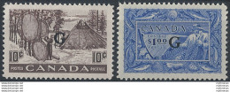 1950 Canada 50c.+1$ Overprinted "G" 2v.MNH SG N. O191/92 - Other & Unclassified