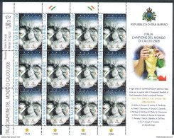 2006 San Marino Campionati Mondiali Di Calcio Minifoglio 12 Val MNH** - Blocks & Sheetlets