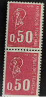 62** Béquet 50c Marianne 1664 Roulette De 11 Timbres Avec 1 N° Rouge - Coil Stamps