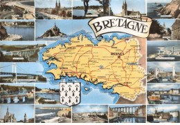 29 BRETAGNE AK#DC509 CARTE DE LA REGION PONTS EGLISES PLAGES ETC DE LA REGION - Sonstige & Ohne Zuordnung