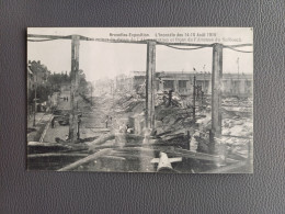 EXPOSITION DE BRUXELLES 1910  INCENDIE DES 14-15/08 1910  LES RUINES DU PALAIS DE L ALIMENTATION - Expositions Universelles