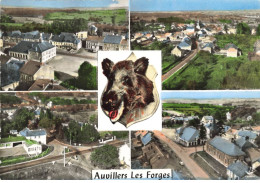 08 AUVILLERS LES FORGES AJ#MK125 PLACE DE LA MAIRIE L EGLISE MULTI VUES AERIENNE - Other & Unclassified