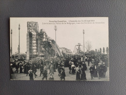 EXPOSITION DE BRUXELLES 1910  INCENDIE DES 14-15/08 1910  LES RUINES DU PALAIS DE LA BELGIQUE - Expositions Universelles