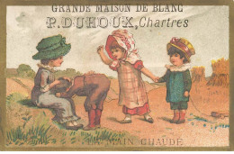 CHROMOS AO#AL000114 MAGASIN PAUL DUHOUX TROUSSEAUX ET LAYETTES A CHARTRES ENFANTS SE TENANT LA MAIN - Otros & Sin Clasificación