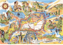 48 LOZERE AM#DC733 CARTE DU CIRCUIT DES GORGES DU TARN RIVIERES PONTS CHATEAUX - Gorges Du Tarn