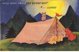 06 CANNES  AL#AL00759 COUPLE DANS UNE TENTE DE CAMPING LA NUIT DANS LA FORET CARTE A SYSTEME CAMPEURS - Cannes