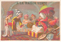 CHROMOS AO#AL000174 A LA MAISON VERTE E PORCHE ET ROUFF SUCCESSEURS VETEMENTS CHARTRES LA PRESENTATION AU HAREM MAROC - Altri & Non Classificati