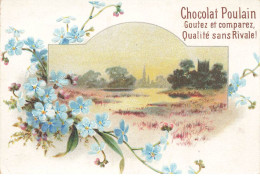 CHROMOS AO#AL000261 CHOCOLAT POULAIN CHAMPS AU COUCHER DU SOLEIL AVEC DES FLEURS - Poulain