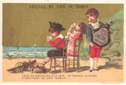 CHROMOS AO#AL000219 L ESSENCE DE CAFE TRABLIT PARIS HOMME ET FEMME BUVANT CAFE AVEC UNE GRANDE BOUTEILLE - Tee & Kaffee