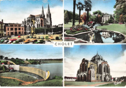 49 CHOLET AM#DC738 MULTI-VUES L EGLISE NOTRE DAME BARRAGE DU RIBOU JARDIN DU MAIL L EGLISE DU SACRE COEUR - Cholet