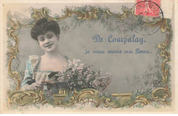 77 COURPALAY AP#DC819 DAME QUI VOUS ENVOIE DES FLEURS DE COURPALAY - Altri & Non Classificati