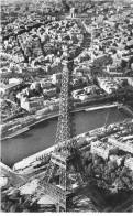 75 PARIS AN#MK0850 VUE AERIENNE LA TOUR EIFFEL ET L ARC DE TRIOMPHE - Arc De Triomphe