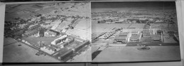 LOT DE 2 PLAQUES DE VERRE, VUES DE LA BASE AÉRIENNE DE ROCHEFORT-SUR-MER, CHARENTE-MARITIME. AVION. AÉRODROME. 1950 - Diapositivas De Vidrio