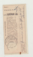 TAGLIANDO RICEVUTA VAGLIA POSTALE - MASSAUA VIAGLIA DEL 1936 - WW2 - Storia Postale