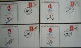 Jeux Olympiques D'Hiver D'Albertville 2674-2675 -2709-2710 4 Souvenirs Plus Les Encarts - 1990-1999