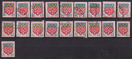 France 1352 (19x) ° Pour étude - Used Stamps