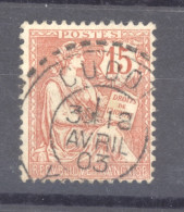 CLX 1296  - France  :  Yv  125  (o)  Cudo  Cachet Perlé - 1900-02 Mouchon