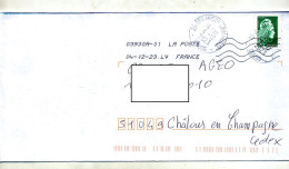 Lettre Flamme Chiffree Index LV Cachet Besançon - Mechanical Postmarks (Advertisement)