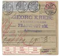 (C05) - PARCEL DESPATCH NOTE WITH 2P. + 5P. X 4 (1 CUT) STAMPS CAIRE / S => GERMANY 1900 - 1866-1914 Khedivato De Egipto