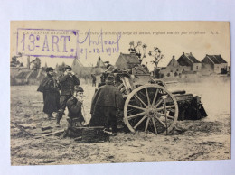 LA GRANDE GUERRE 1914 - Batterie D'artillerie Belge En Action, Réglant Son Tir Par Téléphone - A.R. - 27/12/1914 - Weltkrieg 1914-18