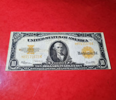 1922 USA $10 DOLLARS *GOLD CERTIFICATE* UNITED STATES BANKNOTE VF/VF+ BILLETE ESTADOS UNIDOS COMPRAS MULTIPLES CONSULTAR - Gold Certificates (1882-1922)