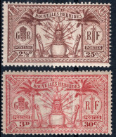 Nouvelles HEBRIDES Timbres-poste N°83* & 84* Neufs Charnières  TB Cote : 2€50 - Ungebraucht