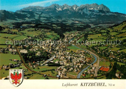 73587143 Kitzbuehel Tirol Fliegeraufnahme Mit Schwarzsee Und Kaisergebirge Kitzb - Altri & Non Classificati