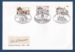 Emissions Communes - FDC - Premier Jour - France - Belgique - Suisse - Georges Simenon - 1994 - Emisiones Comunes