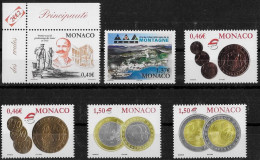 MONACO - ANNEE 2002 - 6 VALEURS ENTRE N° 2352 ET 2359 - NEUF** MNH - Unused Stamps