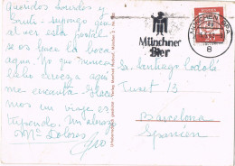 54978. Postal MUNCHEN (Alemania Federal) 1962.  MÜNCHER BIER, Cerveza - Briefe U. Dokumente