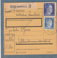 PAKETKARTE AUS RAMBRUCH NACH SCHLINDERMANDERSCHEID. - 1940-1944 Occupation Allemande