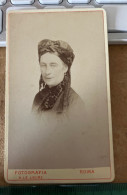 Réal Photo CDV 1870  ITALIA ROMA FOTOGRAFIA H.LE LIEURE  - Une Femme élégante  Coiffée Chapeau - Antiche (ante 1900)