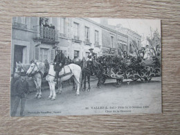 44 VALLET FETE DU 2 OCTOBRE 1905 CHAR DE LA ROSIERE CHEVAUX ANIMEE - Altri & Non Classificati