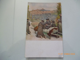 Cartolina Illustratore "SUBERCASEAUX - Vita Di S. Francesco - La Benedizione Di Assisi" - Autres & Non Classés