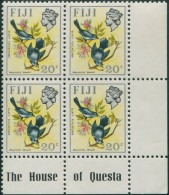 Fiji 1971 SG444 20c Slaty Flycatcher Corner Block MNH - Fidji (1970-...)