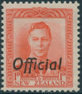 New Zealand Official 1938 SGO136 1d Scarlet KGVI MLH - Sonstige & Ohne Zuordnung