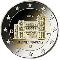 2 Euro Commemorative Allemagne 2017 Rhenanie Porta Nigra UNC - Alemania