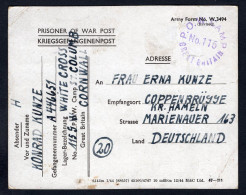 GB 1946 German POW Camp No115 Postcard To Coppenbrügge Kreis Hammeln (p2881) - Covers & Documents