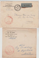 VIETNAM  2 STAMPLESS  MILITARY COVERS  From SAIGON  To HANOI And  MYTHO   Réf  52 - Vietnam