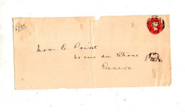 Devant De Lettre Entiere  1/2 P Reine Cachet F B - Entiers Postaux