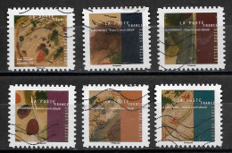 France 2021  Oblitéré Autoadhésif  N° 1968  - 1972 - 1973 - 1975 - 1976 - 1978   -  Vassily Kandinsky  -  Dans Le Cercle - Used Stamps