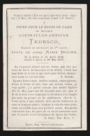 LOUIS TEDESCO. ARLON 1840.  IEPER 1878 - Avvisi Di Necrologio