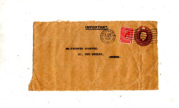 Devant De Lettre Entiere 3  1/2 P + Timbre  Roi Flamme Muette Londres - Material Postal