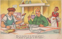 CPA Elie LECHAT - Humour - Grivois - Moi La Saucisse Ne Me Fait Pas Grossir ! ... - Autres & Non Classés