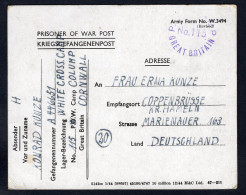 GB 1946 German POW Camp No115 Postcard To Coppenbrügge Kreis Hammeln (p2059) - Storia Postale