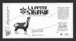 Etiquette De Bière Blanche -   Brasserie La Petite Sibérie à Bonac Irazein (09)  -  Thème Chamois - Cerveza