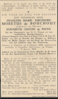 ADEL FRANCOIS MORETUS DE BOUCHOUT   EDEGEM 1872  KAPELLEN  1937 - Todesanzeige